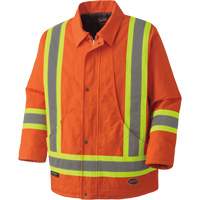 5537A Parka de s&eacute;curit&eacute; matelass&eacute; en canevas de coton, Orange haute visibilit&eacute;, Petit MAS Chibougamau