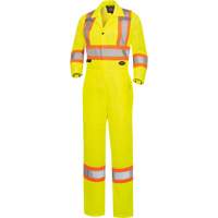 5999AW Women's High-Visibility Traffic Safety Coveralls, X-Small, High Visibility Lime-Yellow MAS Chibougamau