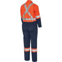 5514BBT 2-Tone Safety Coveralls with Zipper Closure, 40 (Tall), High Visibility Orange/Navy Blue MAS Chibougamau
