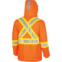 5884 Manteau imperm&eacute;able ignifuge et r&eacute;sistant aux arcs &eacute;lectriques avec capuchon Flash-Gard, Petit, Orange haute visibilit&eacute;, 51 cal/cm² MAS Chibougamau