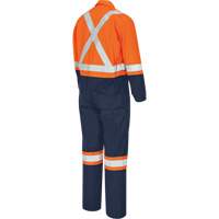 7702BBT Combine de s&eacute;curit&eacute; deux tons FR-Tech, Taille 40 (grand taille), Bleu marin/Orange, 10 cal/cm² MAS Chibougamau