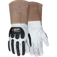 Leather Welding Work Gloves, Medium, Goatskin Palm, Gauntlet Cuff MAS Chibougamau