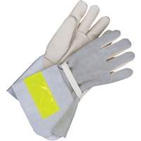 Lined Utility Gloves with 5" Cuff, Grain Cowhide, Size 10 MAS Chibougamau