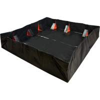 IBX Wall Pop-Up Berm, 268 US gal. Capacity, 6' W x 6' L x 12" H, Snap-Up Bracket MAS Chibougamau