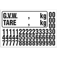 G.V.W. Truck Number Kit, Assorted Numbers/Letters/Punctuation, Black MAS Chibougamau
