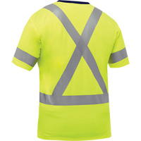 Chemise &agrave; manches courtes et X au dos Bisley, Poly-coton, Petit, Jaune lime haute visibilit&eacute; MAS Chibougamau