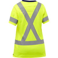 Chemise &agrave; manches courtes et X au dos Bisley pour femmes, Poly-coton, Petit, Jaune lime haute visibilit&eacute; MAS Chibougamau