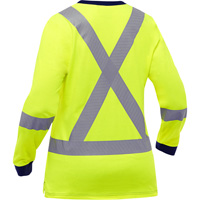 Chemise &agrave; manches longues et X au dos Bisley pour femmes, Poly-coton, Petit, Jaune lime haute visibilit&eacute; MAS Chibougamau