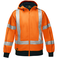 Bisley&reg; X-Back Full Zip Hooded Sweatshirt with Sherpa Lining, Small, High Visibility Orange MAS Chibougamau