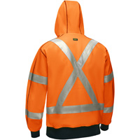 Bisley&reg; X-Back Full Zip Hooded Sweatshirt with Sherpa Lining, Small, High Visibility Orange MAS Chibougamau