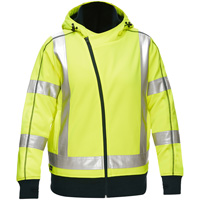Bisley&reg; X-Back Women's Contoured Full Zip Hooded Sweatshirt with Sherpa Lining, Small, High Visibility Lime-Yellow MAS Chibougamau