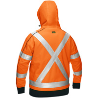 Bisley&reg; X-Back Women's Contoured Full Zip Hooded Sweatshirt with Sherpa Lining, Small, High Visibility Orange MAS Chibougamau
