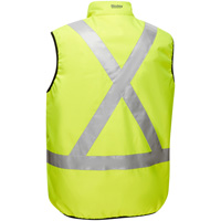Veste bouffante r&eacute;versible avec X au dos Bisley, Jaune lime haute visibilit&eacute;, Petit, Polyester MAS Chibougamau