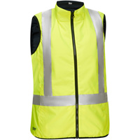 Veste bouffante, enveloppante et r&eacute;versible avec X au dos Bisley pour femmes, Jaune lime haute visibilit&eacute;, Petit, Polyester MAS Chibougamau