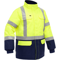 Bisley&reg; X-Back Extreme Cold Jacket with Navy Bottom, Polyester, High Visibility Lime-Yellow, Small MAS Chibougamau
