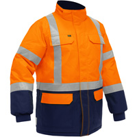 Bisley&reg; X-Back Extreme Cold Jacket with Navy Bottom, Polyester, High Visibility Orange, Small MAS Chibougamau