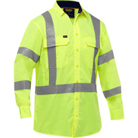 Chemise de travail &agrave; manches longues et X au dos Bisley avec X-Airflow, Poly-coton, Petit, Jaune lime haute visibilit&eacute; MAS Chibougamau