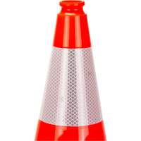C&ocirc;ne de signalisation de premi&egrave;re qualit&eacute;, 18", Orange, Bande(s) r&eacute;fl&eacute;chissante(s) 6" MAS Chibougamau