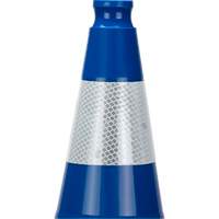 C&ocirc;ne de signalisation de premi&egrave;re qualit&eacute;, 28", Bleu, Bande(s) r&eacute;fl&eacute;chissante(s) 4" MAS Chibougamau