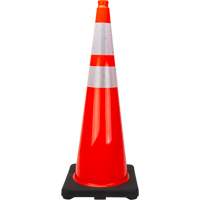 C&ocirc;ne de signalisation de premi&egrave;re qualit&eacute;, 36", Orange, Bande(s) r&eacute;fl&eacute;chissante(s) 4" & 6" MAS Chibougamau