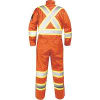 Combinaison ignifug&eacute;e avec bandes haute visibilit&eacute;, Taille Petit, Orange MAS Chibougamau