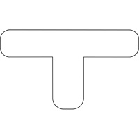 Floor Marking Shapes, T, 9.5" L x 6.5" W, White, Vinyl MAS Chibougamau
