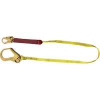 External Energy Absorber Lanyard with 2-1/4" Hook, 6', Snap Hook Center, Snap Hook Leg Ends, Polyester MAS Chibougamau