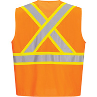 Veste de s&eacute;curit&eacute; &agrave; bandes contrastantes, Orange haute visibilit&eacute;, Petit, Polyester MAS Chibougamau