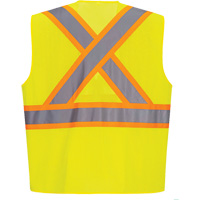 Veste de s&eacute;curit&eacute; &agrave; bandes contrastantes, Jaune lime haute visibilit&eacute;, Petit, Polyester MAS Chibougamau