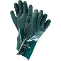 Double Dipped Green Gloves, 14" L, PVC, Cotton Jersey Inner Lining, 70-mil MAS Chibougamau