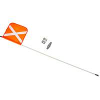 Heavy-Duty Safety Whip, Threaded Mount, 5' High, Orange with Reflective X MAS Chibougamau