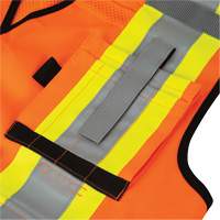 6680 Veste d'arpenteur antimicrobienne haute visibilit&eacute; avec dos en maille, Orange haute visibilit&eacute;, Petit, Polyester MAS Chibougamau