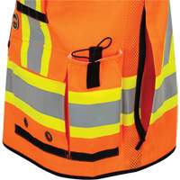 6680 Veste d'arpenteur antimicrobienne haute visibilit&eacute; avec dos en maille, Orange haute visibilit&eacute;, Petit, Polyester MAS Chibougamau
