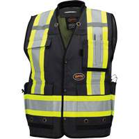 6679 Veste d'arpenteur antimicrobienne haute visibilit&eacute; avec dos en maille, Noir, Petit, Polyester MAS Chibougamau