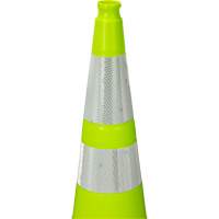 Premium Traffic Cone, 36", Lime Green, 4" & 6" Reflective Collar(s) MAS Chibougamau