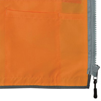 Veste de s&eacute;curit&eacute; pour arpenteur Pioneer avec fermeture &agrave; glissi&egrave;re et dos en maille, Orange haute visibilit&eacute;, Petit, Polyester MAS Chibougamau