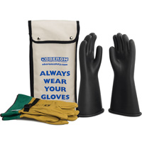 Class 1 Rubber Electrical Glove Kit, 8, 14" L, 37 cal/cm², NFPA 70E MAS Chibougamau