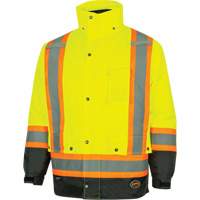Parka de s&eacute;curit&eacute; d'hiver imperm&eacute;able 7-en-1 5057 Pioneer Yukon, Polyester, Noir/Jaune lime haute visibilit&eacute;, T-petit MAS Chibougamau
