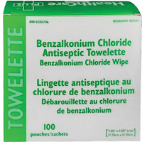 Serviette au chlorure de benzalkonium BZK, Serviette, Antiseptique MAS Chibougamau
