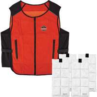Chill-Its 6260 Lightweight Phase Change Cooling Vest with Rechargeable Packs, Small/Medium, Orange MAS Chibougamau
