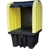 Yellow Roll Top Hardcover Spill Pallet, 65" L x 65" W x 101" H, 5000 lbs. Load Capacity MAS Chibougamau