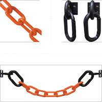 Magnetic Chain Barrier Warehouse Kit, Orange, 2" Link, 15' Length MAS Chibougamau