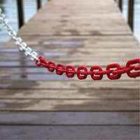 Bicolour Plastic Barrier Chain, Green/White, 2" Link, 500' Length MAS Chibougamau
