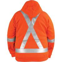 High-Visibility Wind Resistant Zip-Front Sweatshirt with DetachableHood, Men's, Small, High Visibility Orange, 27.7 cal/cm² MAS Chibougamau