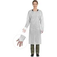 Blouse CoverMe avec passe-pouces, Taille unique, Blanc, Poly&eacute;thyl&egrave;ne MAS Chibougamau