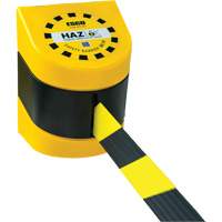 HAZLOK Safety Barrier System, Plastic, Magnetic Mount, 30', Black and Yellow Tape MAS Chibougamau