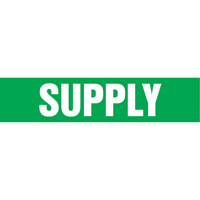 Marqueurs de tuyau "Supply", Autocollant, 4" h x 24" la, Blanc/vert MAS Chibougamau