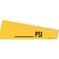 "PSI" Pipe Marker, Self-Adhesive, 2-1/4" H x 14" W, Black on Yellow MAS Chibougamau