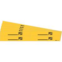 "Blank PSI" Pipe Markers, Self-Adhesive, 1-1/8" H x 7" W, Black on Yellow MAS Chibougamau