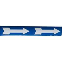 Arrow Pipe Markers, Self-Adhesive, 4" H x 12" W, White on Blue MAS Chibougamau